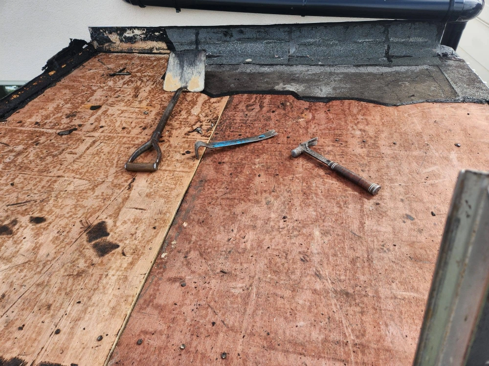 Comparison of flat and pitched roof sections on a home